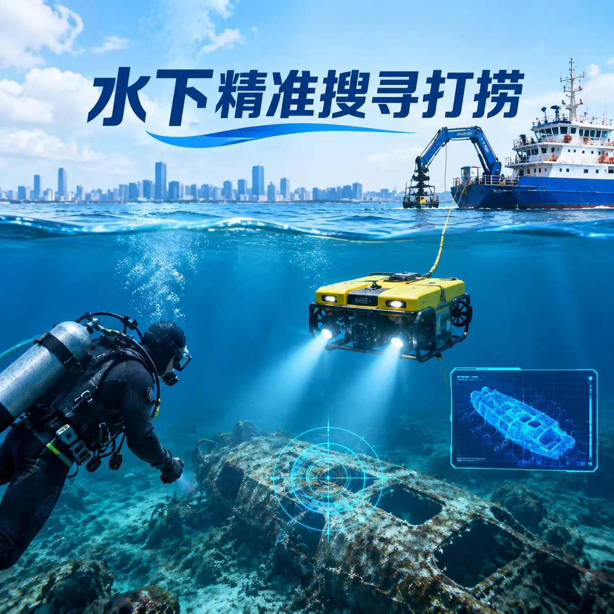 镇巴水下精准搜寻打捞